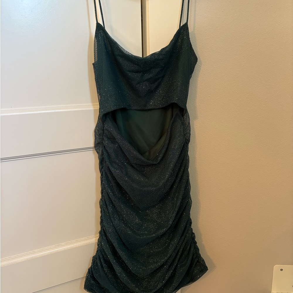 Windsor Green Sparkly Dress with Cutout